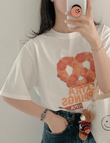 프레츨 루즈 반팔 티셔츠 (2color)