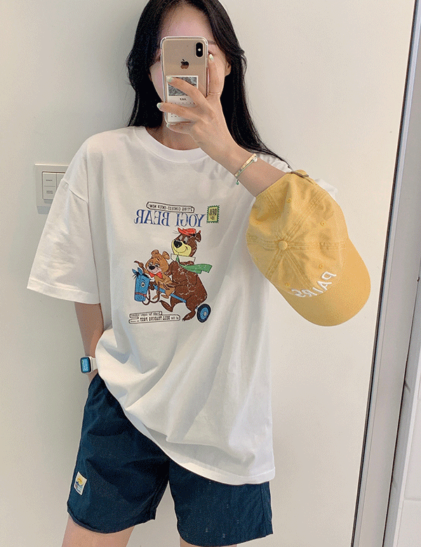 [BEST인기상품/재입고♥]비기닝베어 박시 반팔 티셔츠 (2color) ‘남녀공용’
