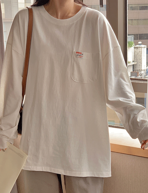 프롬 라벨 루즈 긴팔 티셔츠 (3color)