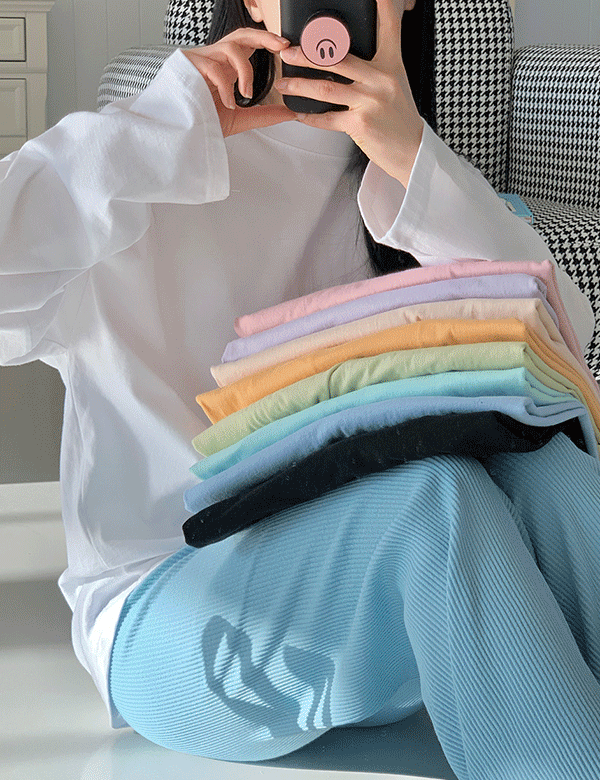 마카롱 베이직 긴팔 티셔츠 (9color)