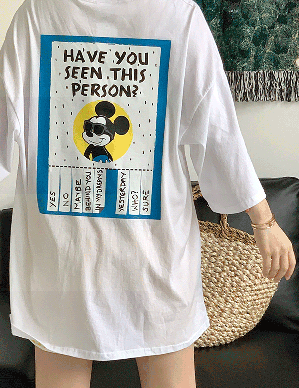 포스팃 루즈 반팔 티셔츠 (4color) 디즈니정품