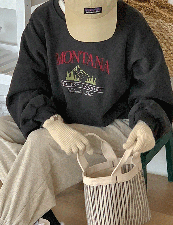 모나 자수 양기모 맨투맨 (3color)