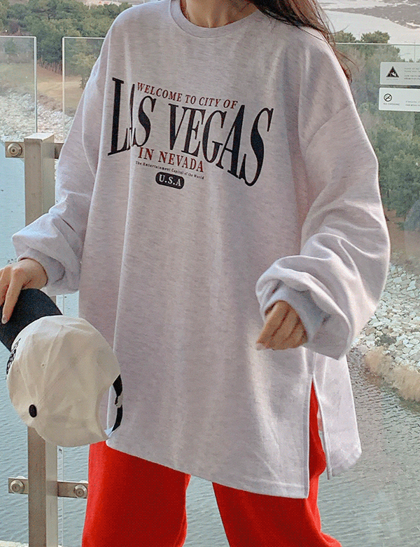 라베가스 오버핏 긴팔 티셔츠 (4color)