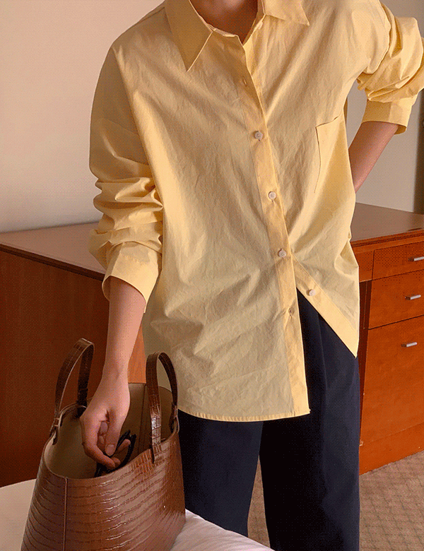 스튜 오버핏 바이오 코튼 셔츠 (6color)